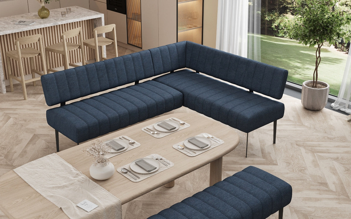 Gepolsterte Essbank Montero aus robustem Stoff mit Metallbeinen