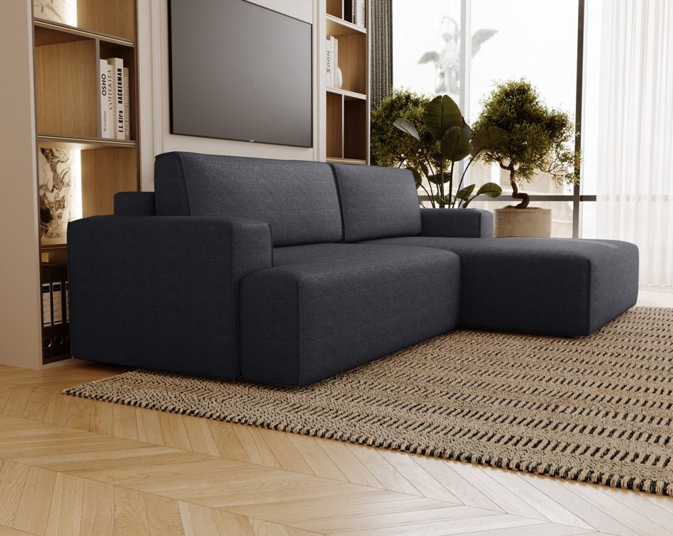 Designer Sofa Siena Bouclé mit Schlaffunktion und Stauraum
