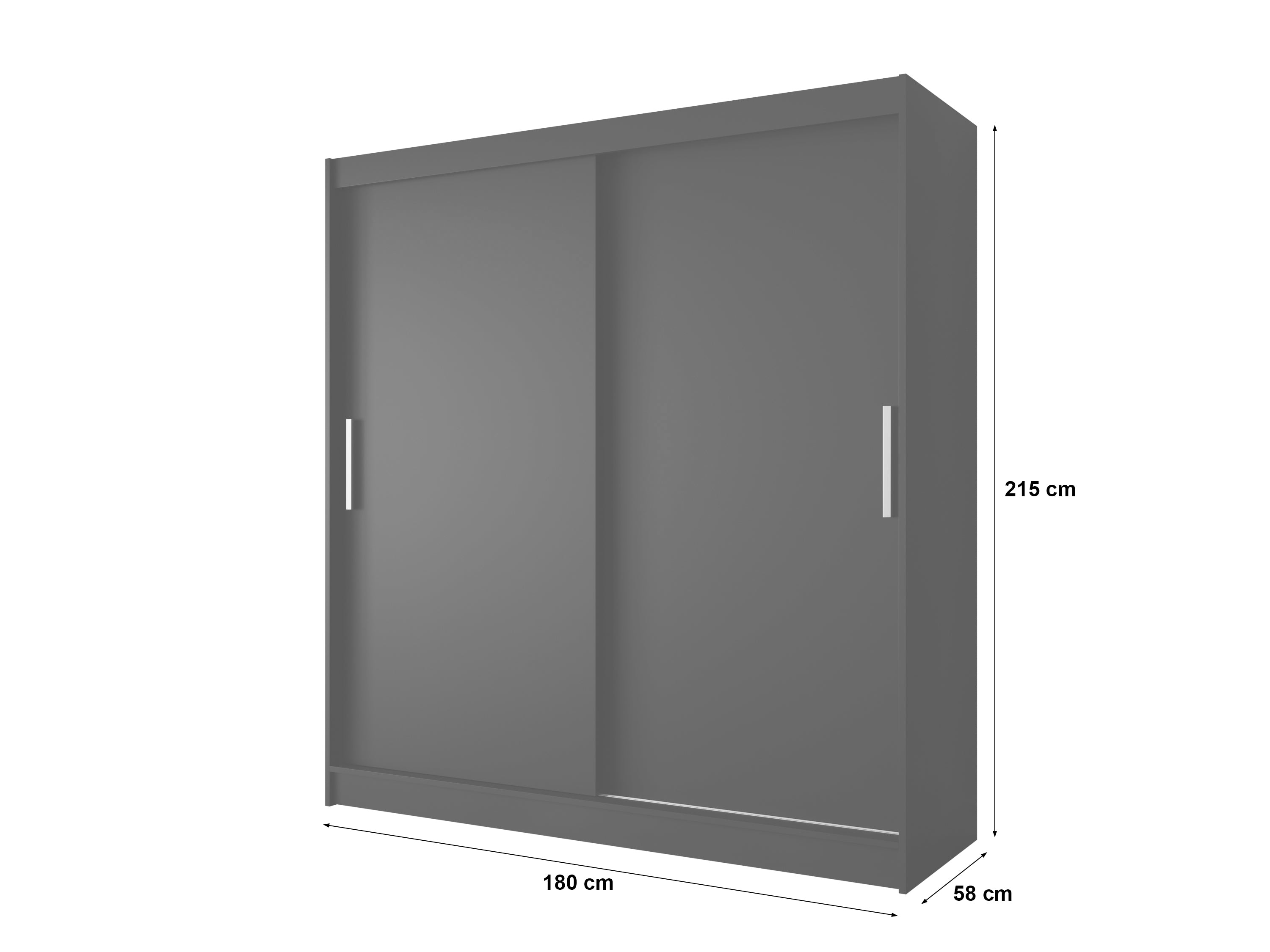 Designer Kleiderschrank Vireo – Weiß oder Schwarz mit Spiegeltür und Schiebetüren