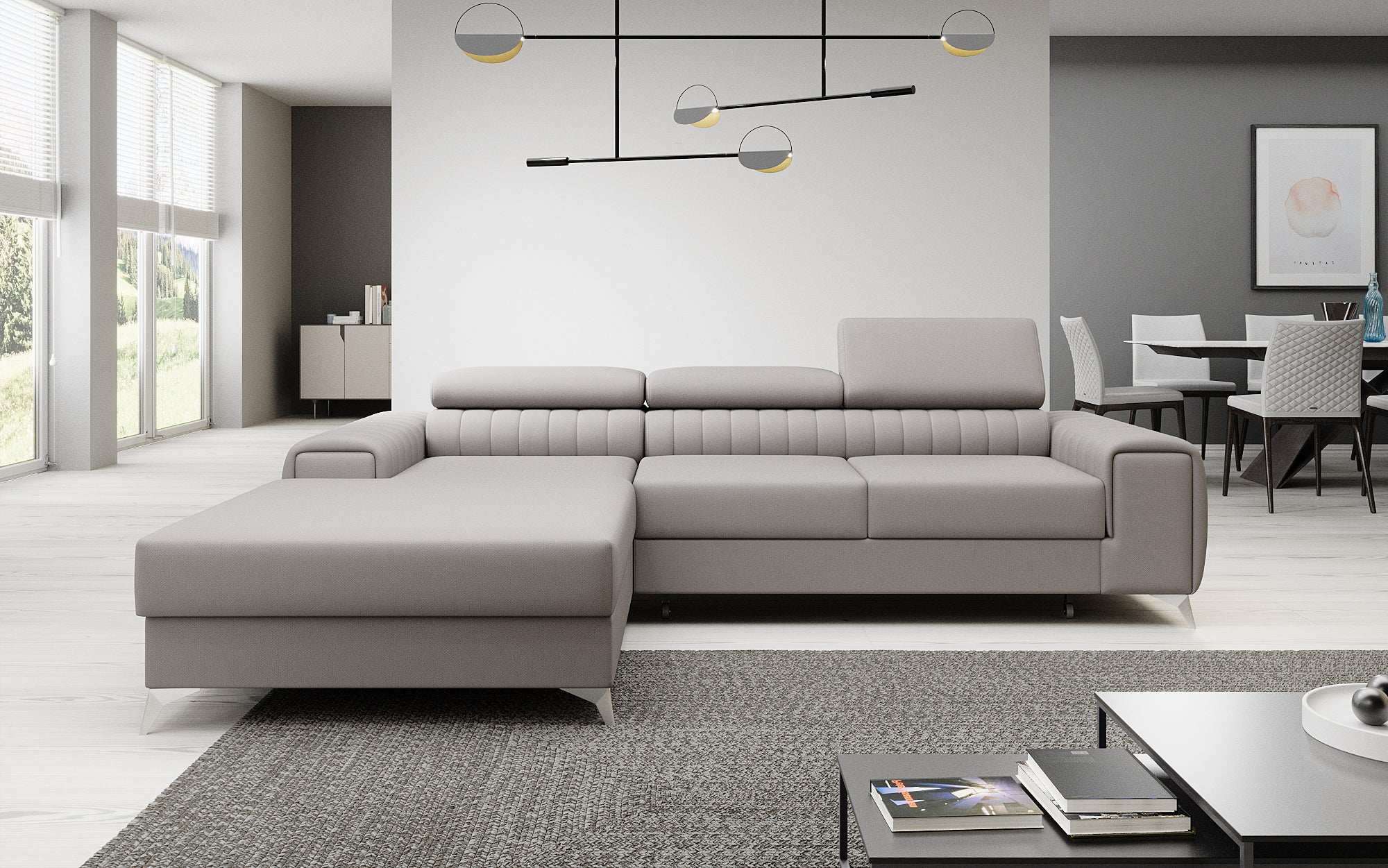 Designer Sofa Melinda mit Schlaf- und Klappfunktion