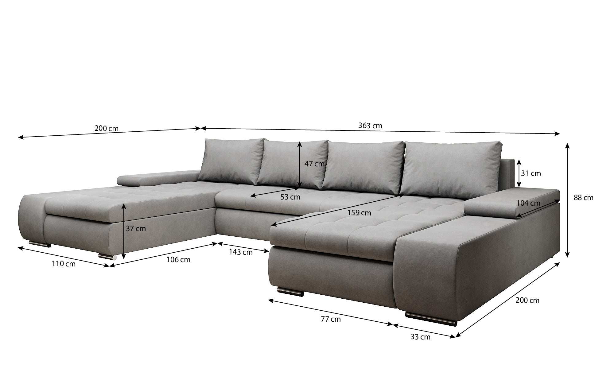 Designer Sofa Martino met slaapfunctie