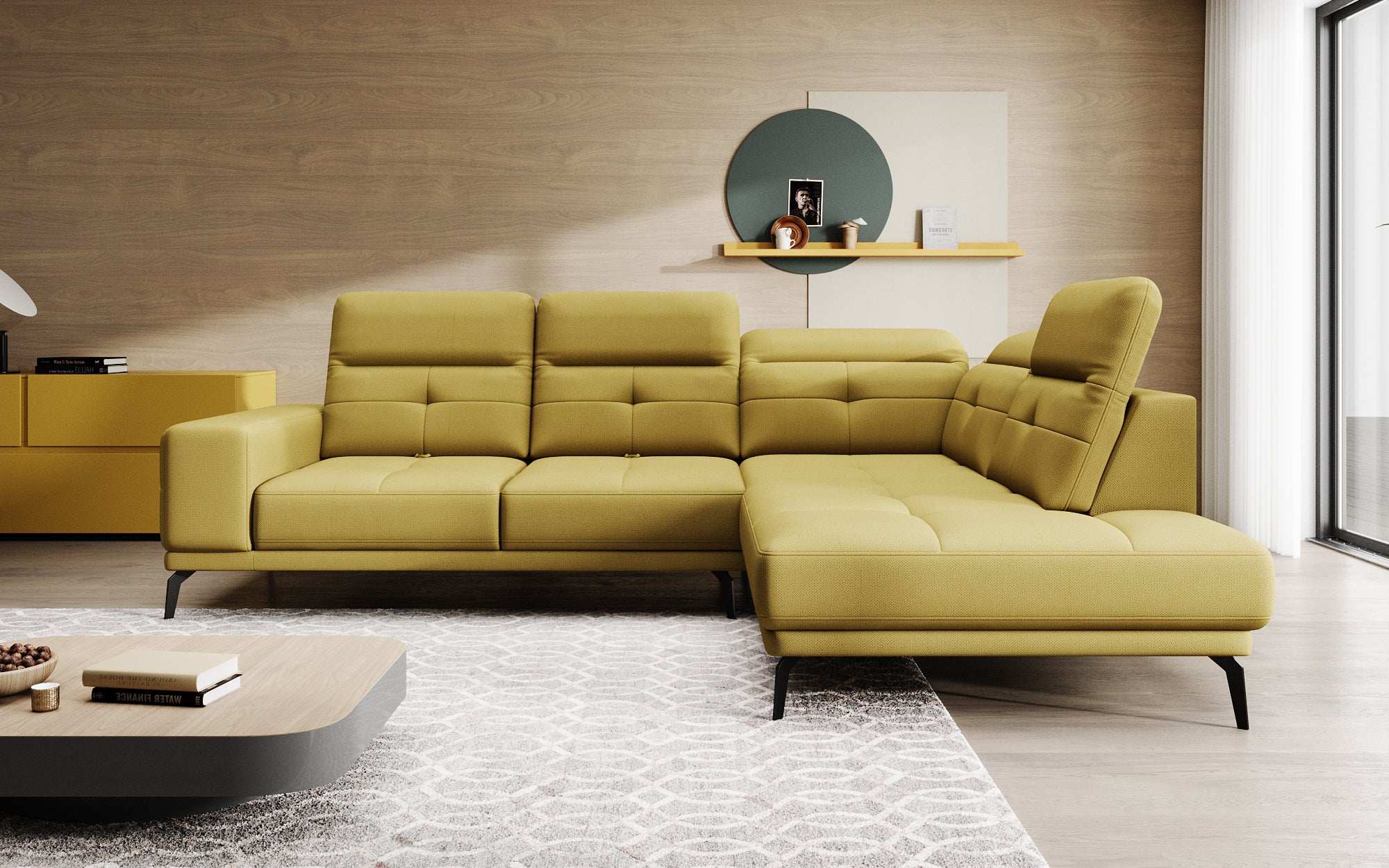 Designer Sofa Isabella mit verstellbarer Kopf- und Rückenlehne
