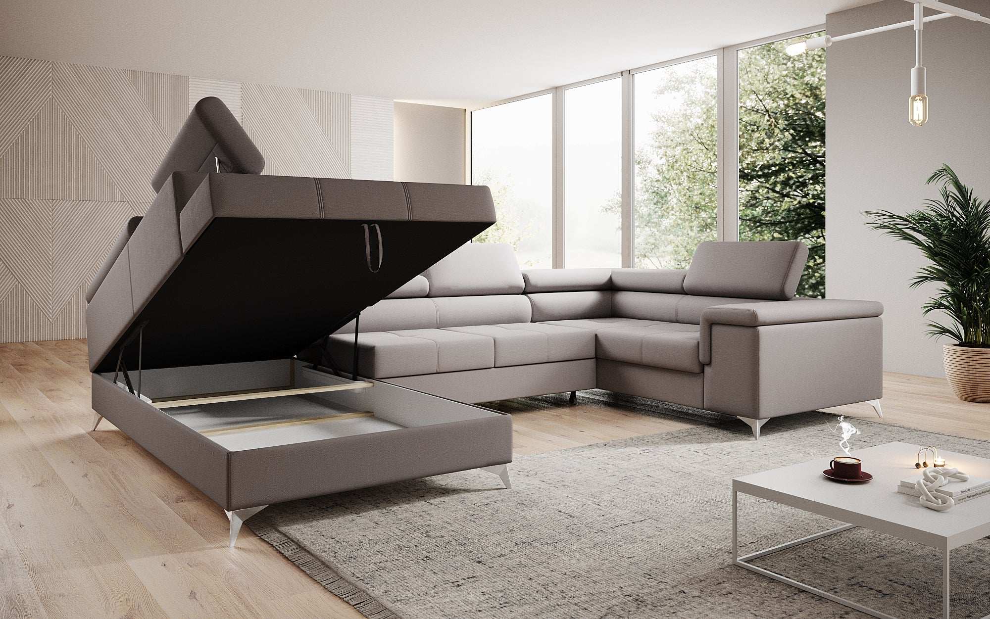 Designer Sofa Torino mit Schlaf- und Klappfunktion