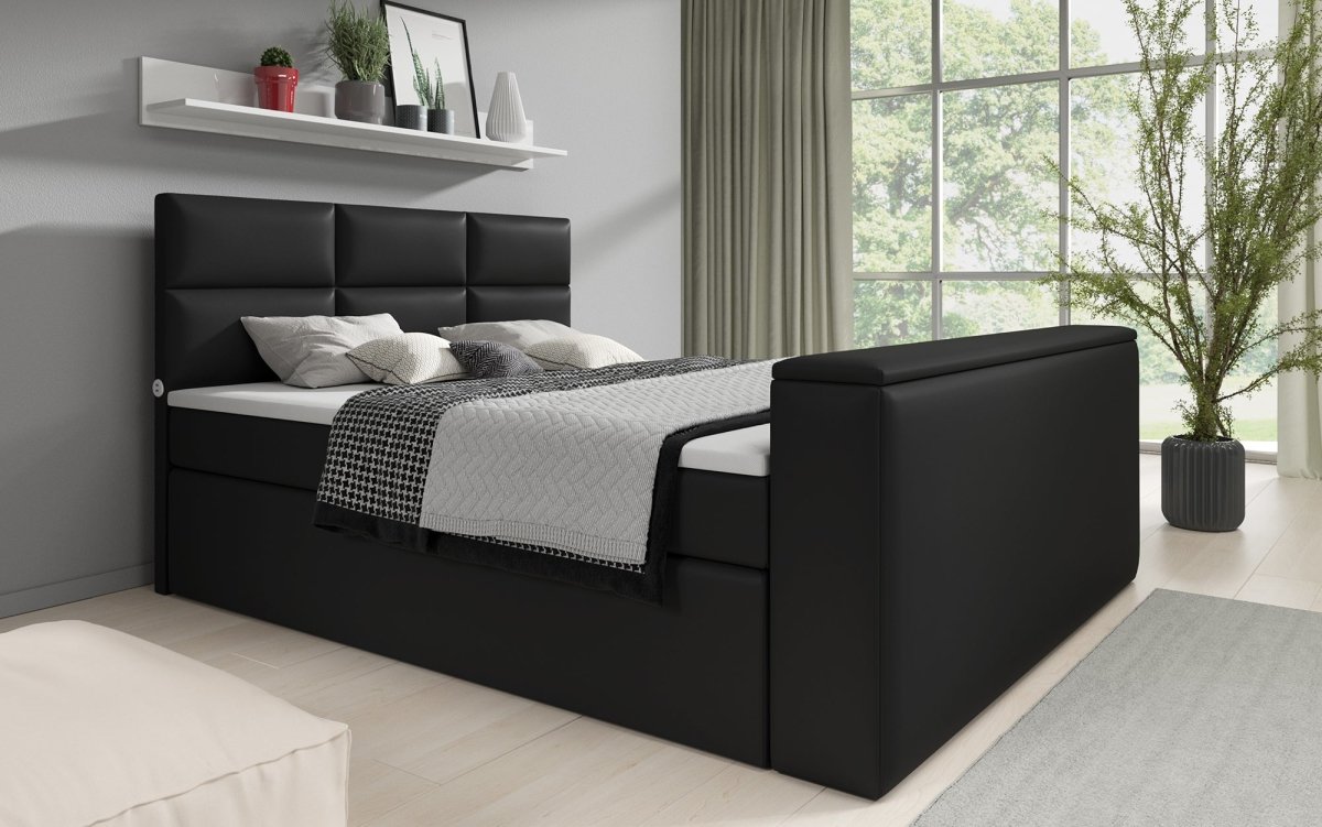 Boxspringbett Carre mit TV Lift, USB und Stauraum - Luxusbetten24