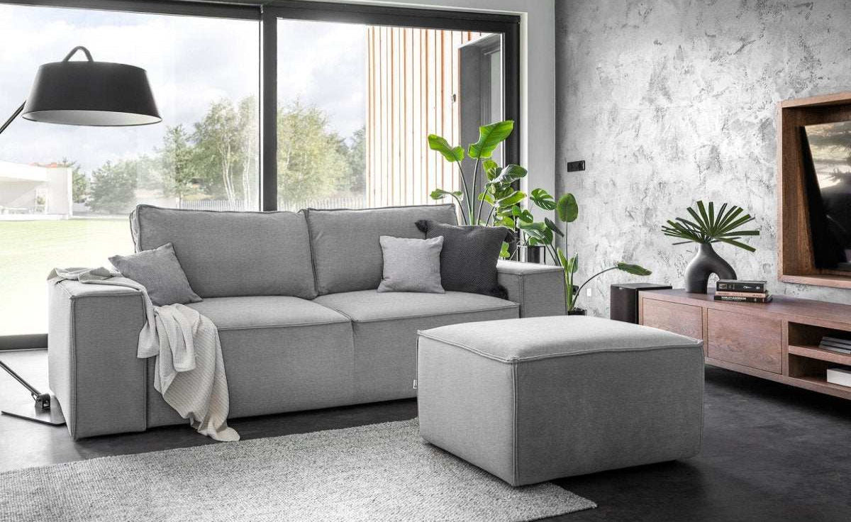 Designer 2er Sofa Solaris mit Stauraum und Schlaffunktion - Luxusbetten24
