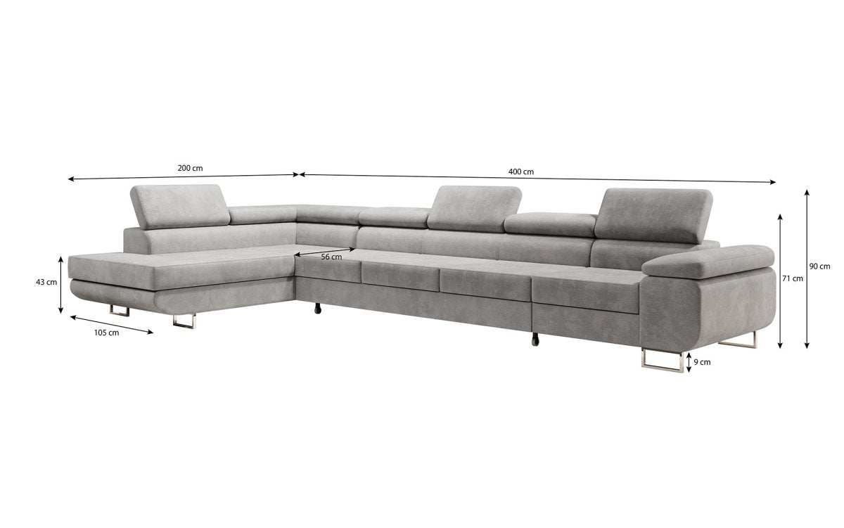 Designer Sofa Maxi mit Schlaf - und Klappfunktion - Luxusbetten24