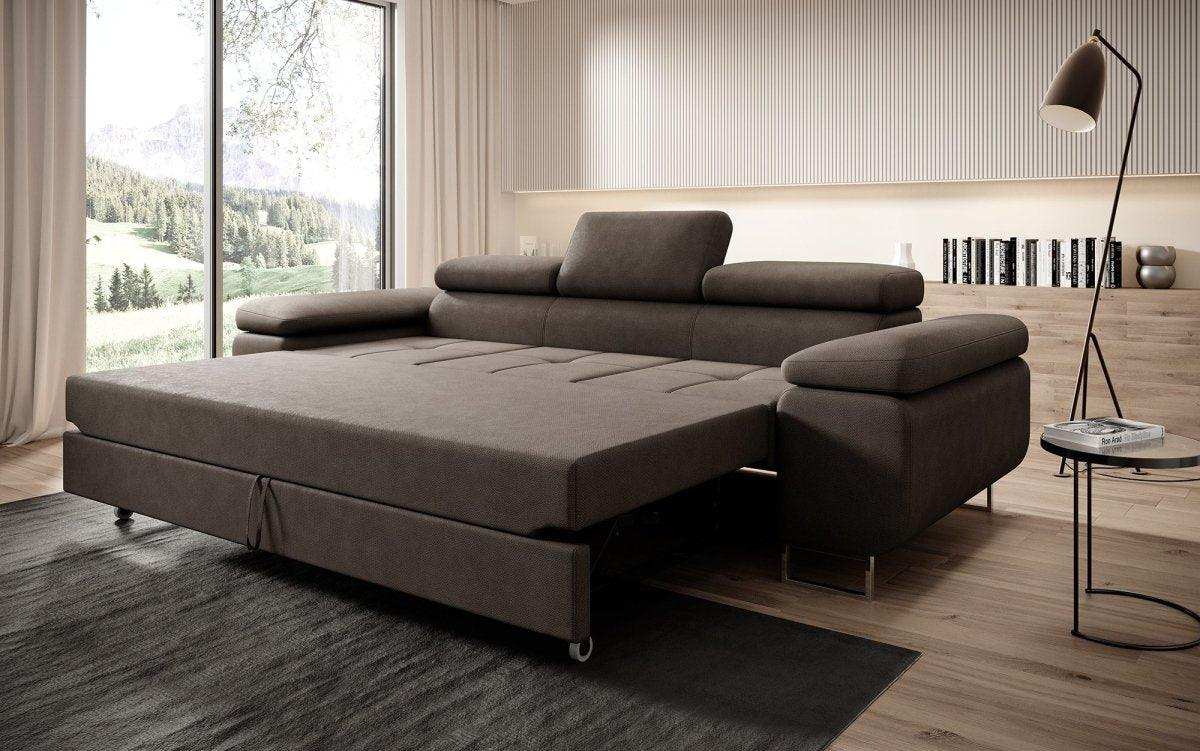 Designer Sofa Triora mit Schlaffunktion (Stoff) - Luxusbetten24