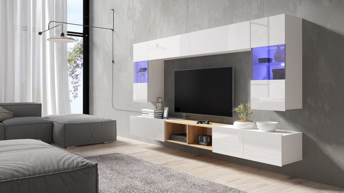 Designer Wohnwand Picasso mit LED - Luxusbetten24