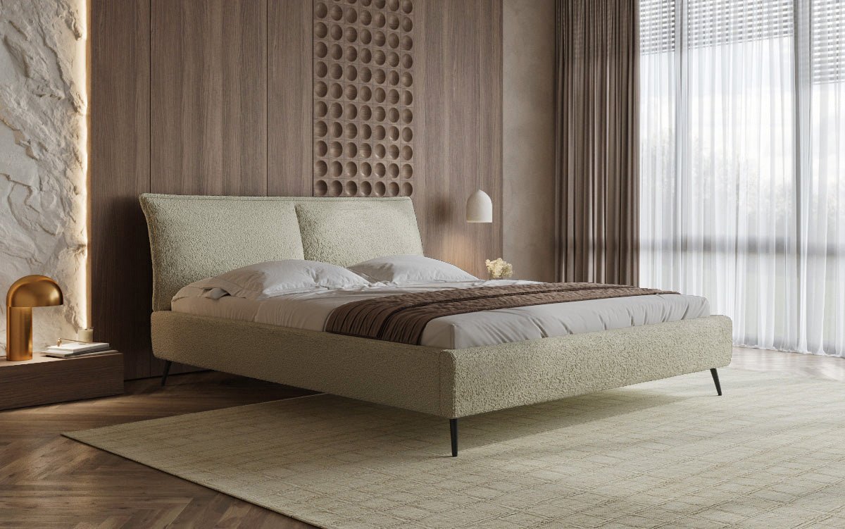 Designer Upholstered Bed Zoe Bouclé with Storage
