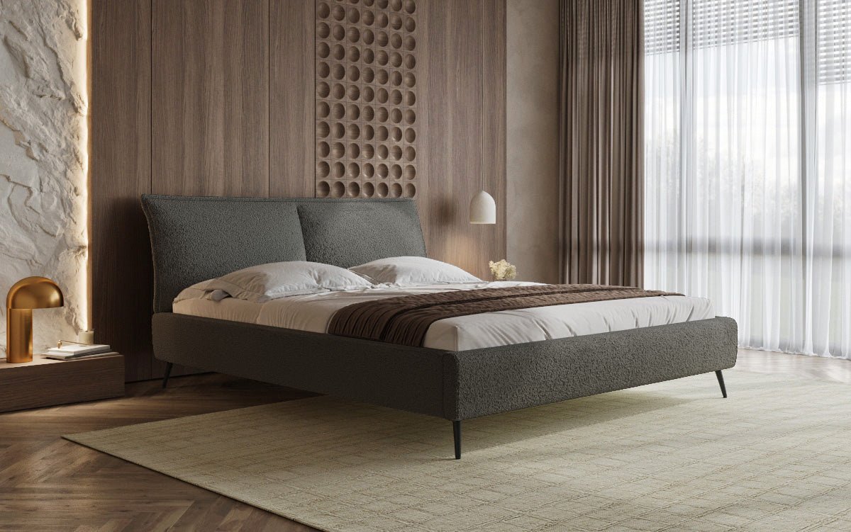 Designer Upholstered Bed Zoe Bouclé with Storage
