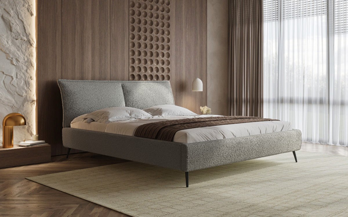 Designer Upholstered Bed Zoe Bouclé with Storage
