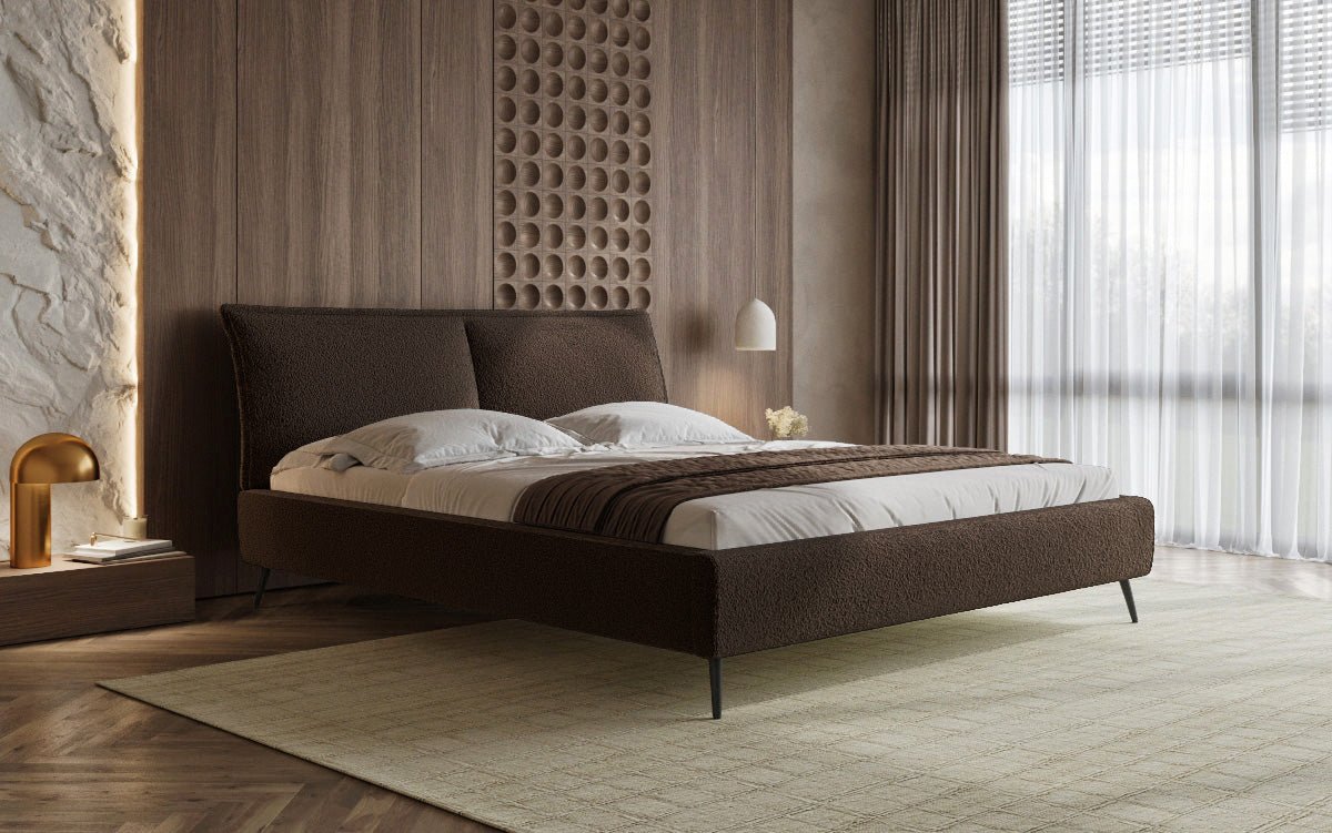 Designer Upholstered Bed Zoe Bouclé with Storage