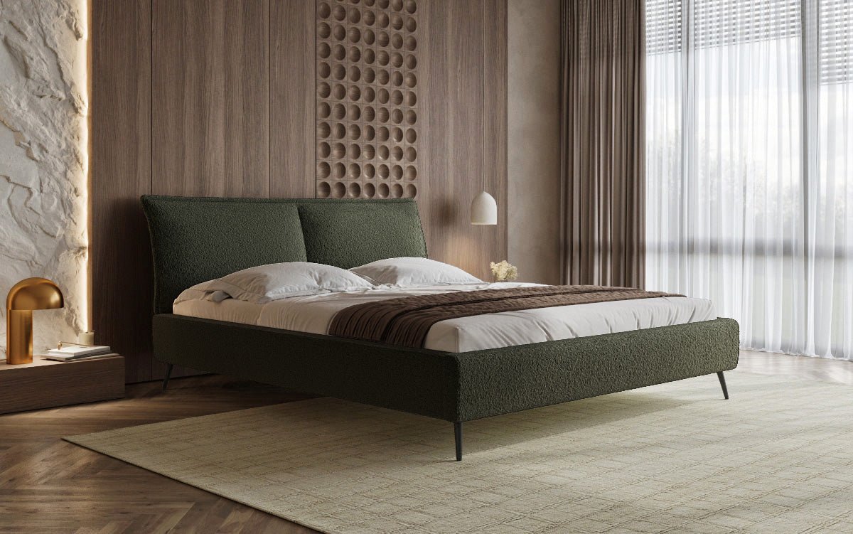 Designer Upholstered Bed Zoe Bouclé with Storage