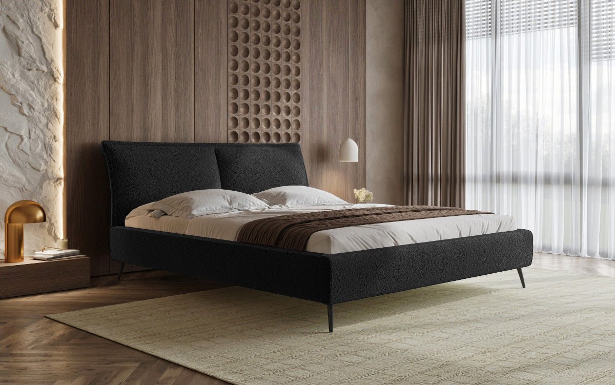 Designer Upholstered Bed Zoe Bouclé with Storage