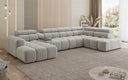Canapé design d'angle Mia avec extension électrique d'assise en Chenille
