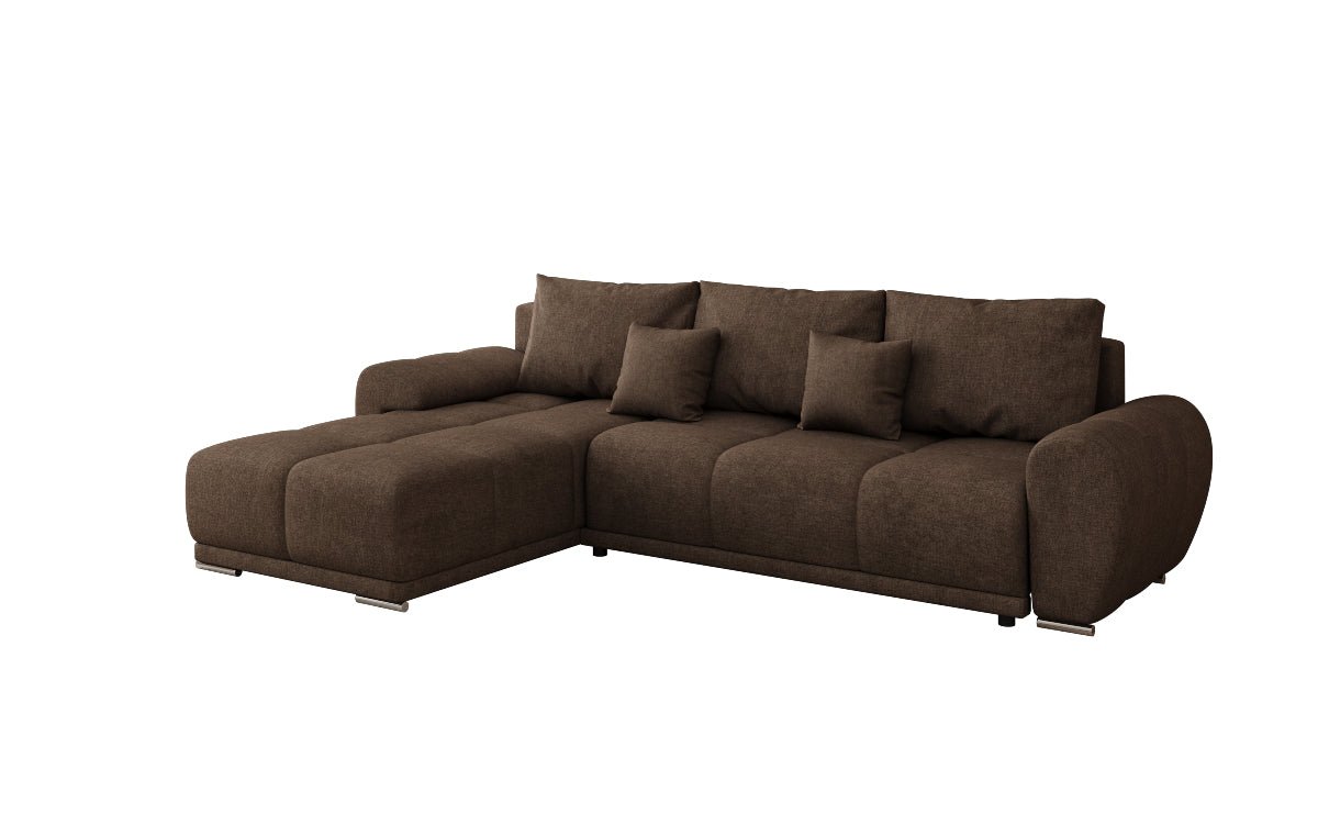 Designersofa Leni L met slaap- en klapfunctie in Stof