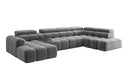 Canapé design d'angle Mia avec extension électrique d'assise en Chenille