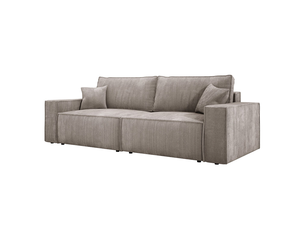 Canapé designer Velanova 3 places Côtelé avec fonction couchage et rabattable