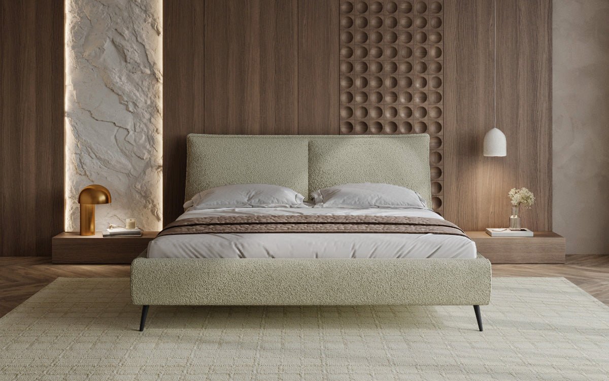 Designer Upholstered Bed Zoe Bouclé with Storage