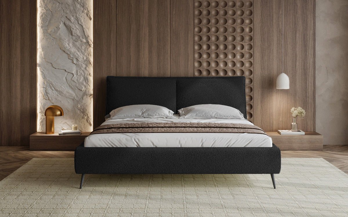Designer Upholstered Bed Zoe Bouclé with Storage