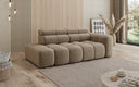 Canapé design 3 places avec chaise longue Mia en Chenille