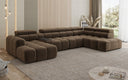 Canapé design d'angle Mia avec extension électrique d'assise en Chenille