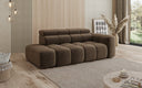 Canapé design 3 places avec chaise longue Mia en Chenille