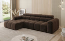 Designer Ecksofa Mia mit elektrischer Sitzerweiterung in Chenille