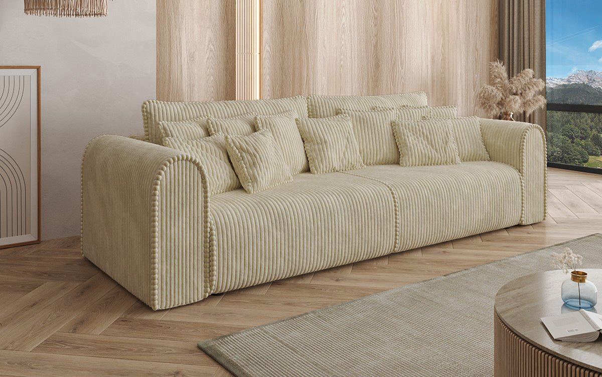 Designer Sofa Big Buddy 3 Sitzer mit Schlaffunktion und Stauraum in Breitcord
