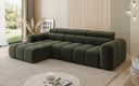 Designer Ecksofa Mia mit elektrischer Sitzerweiterung in Chenille