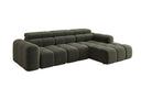 Designer Ecksofa Mia mit elektrischer Sitzerweiterung in Chenille
