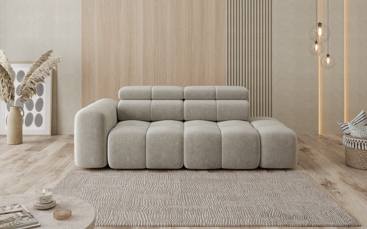 Canapé design 3 places avec chaise longue Mia en Chenille