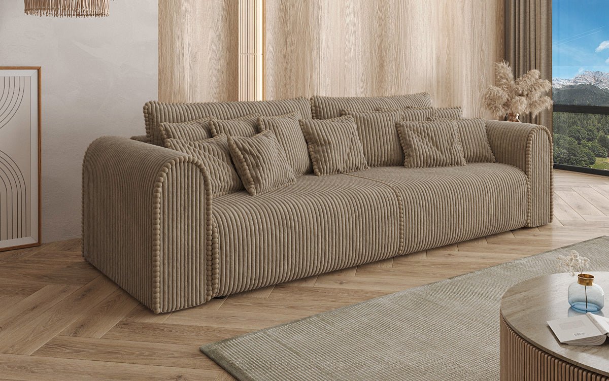 Designer Sofa Big Buddy 3 Sitzer mit Schlaffunktion und Stauraum in Breitcord