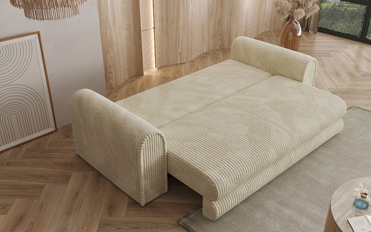 Designbank Lil Buddy 3-zits met slaapfunctie en opbergruimte in breedcorduroy