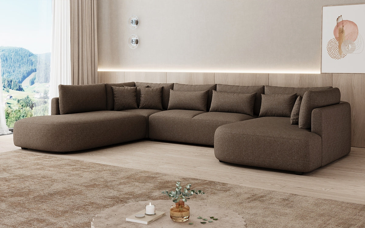 Designer Sofa Ando - Wohnlandschaft in Strukturstoff