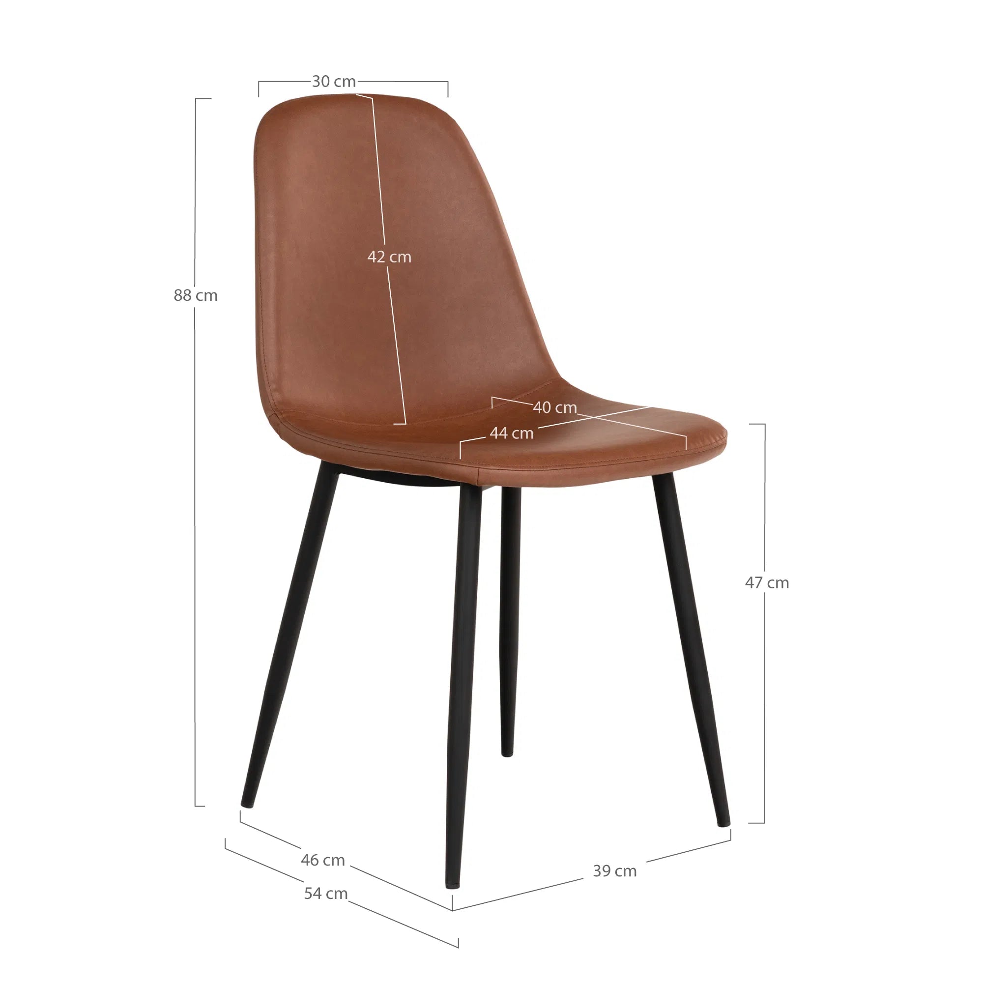 Lot de 2 - Chaise design Vienne en Similicuir
