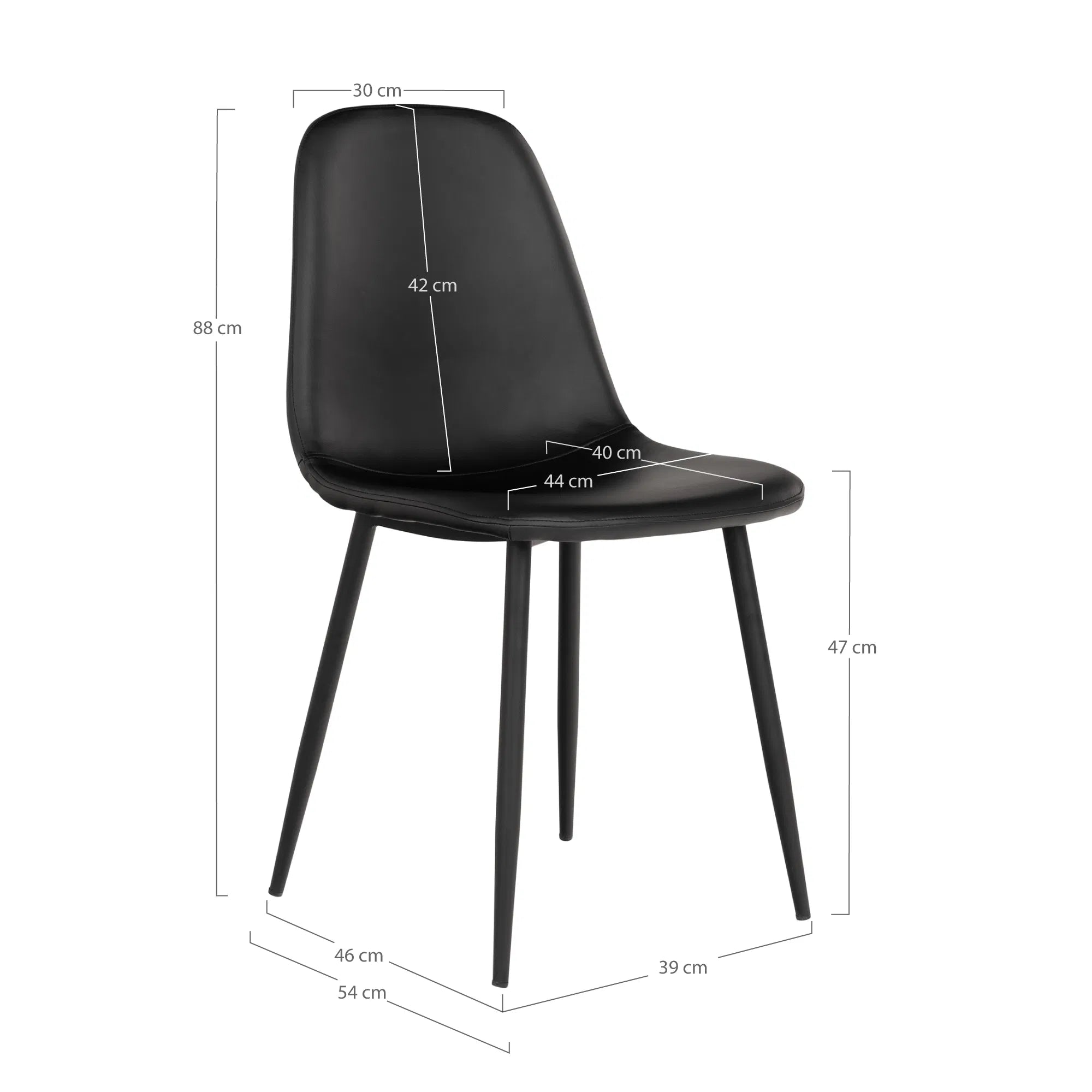Lot de 2 - Chaise design Vienne en Similicuir