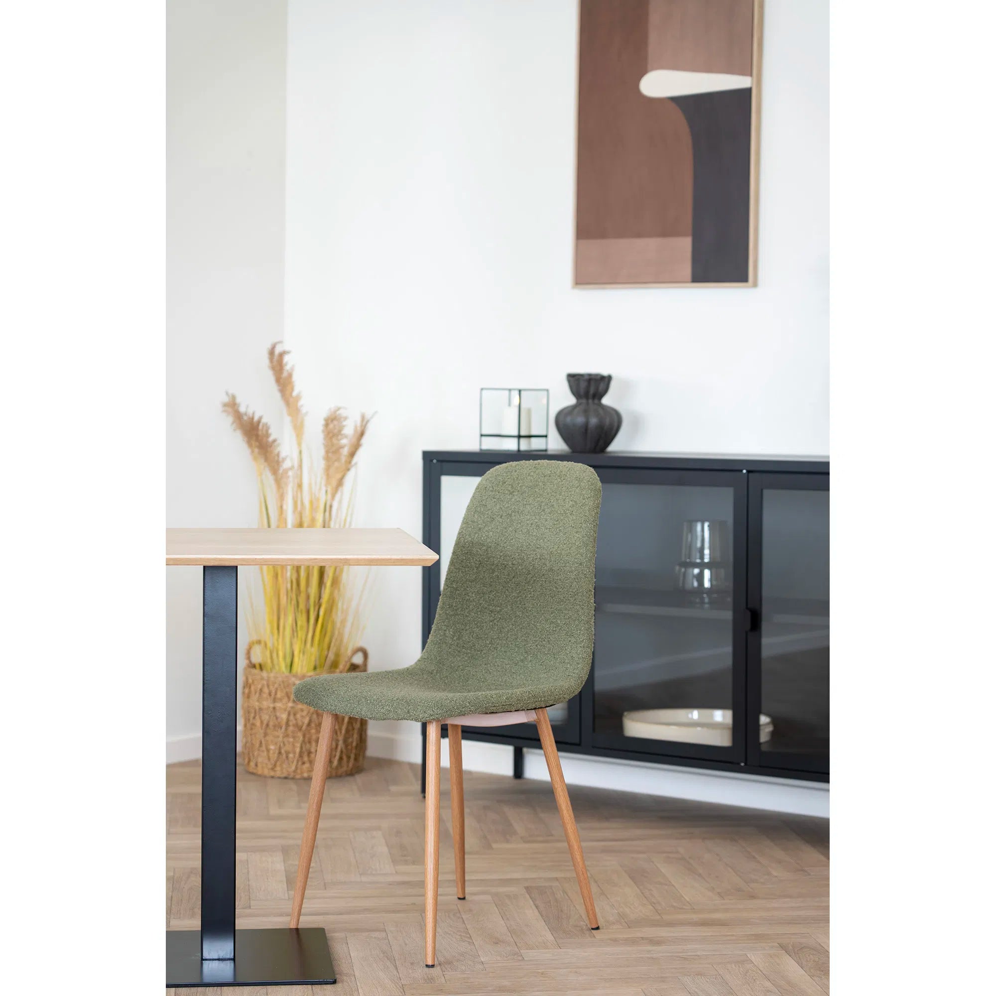 Lot de 2 - Chaise design Vienne en Bouclé Vert