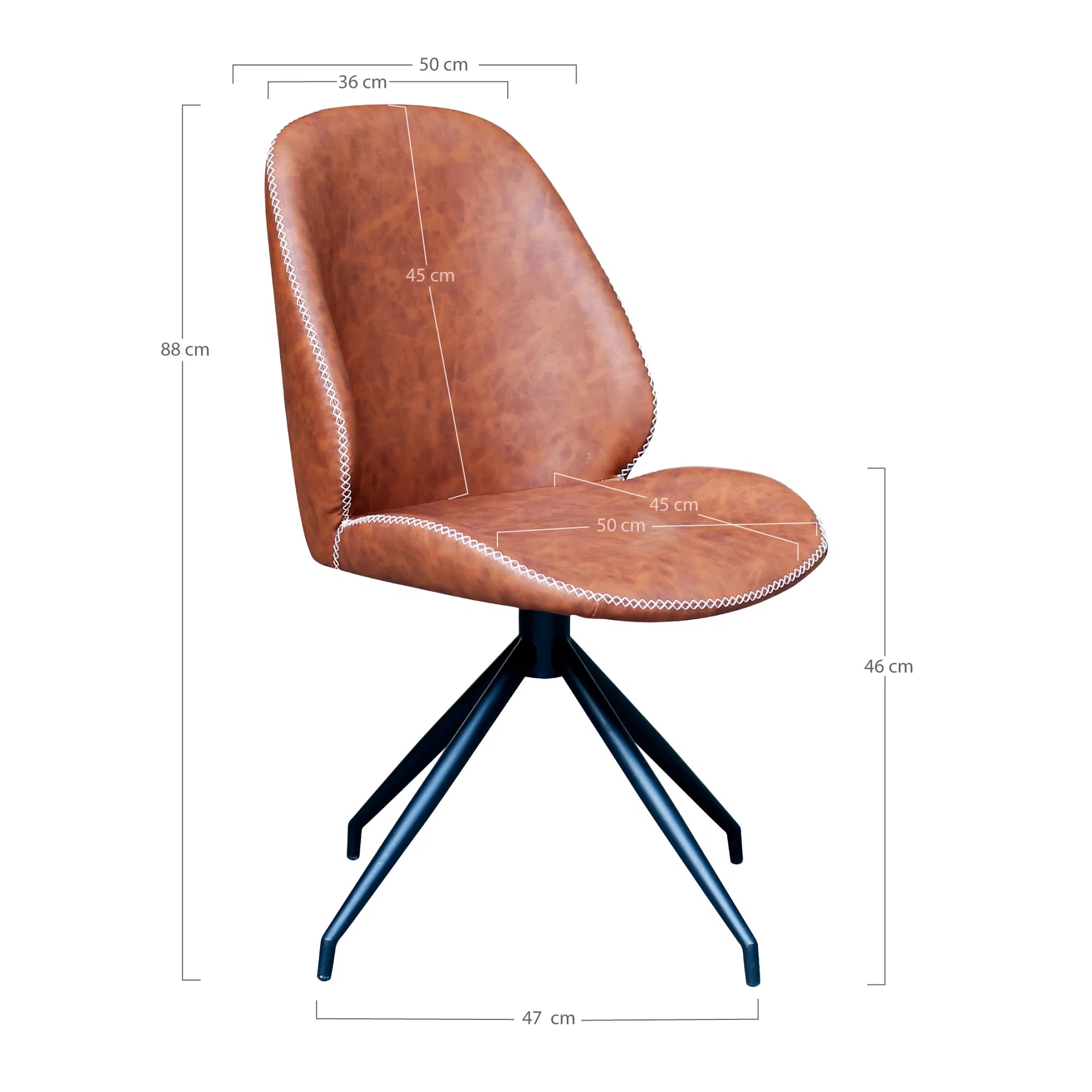Set van 2 - Designerstoel Lissabon van kunstleer met draaifunctie