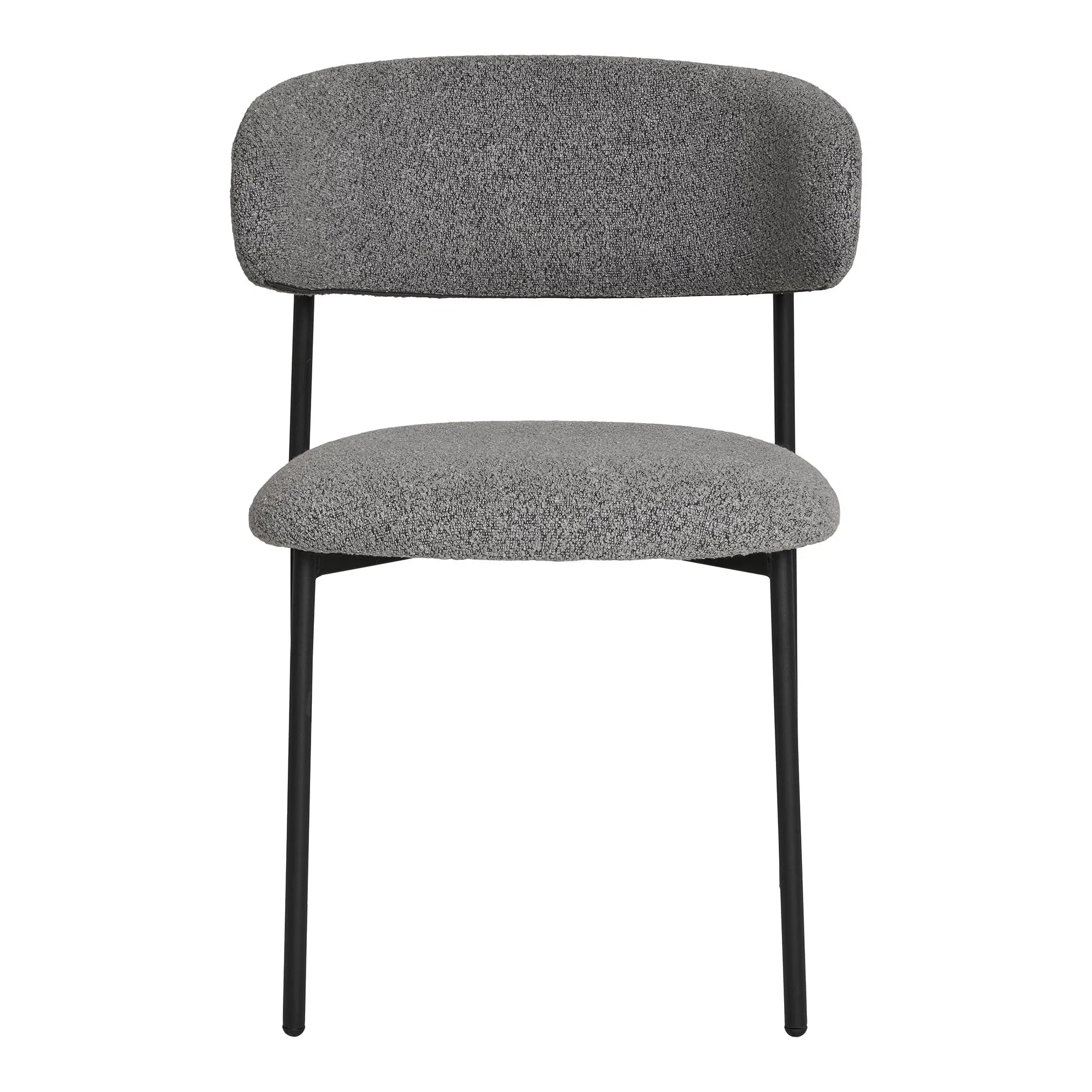Lot de 2 - Chaise design Lorezo Bouclé Gris