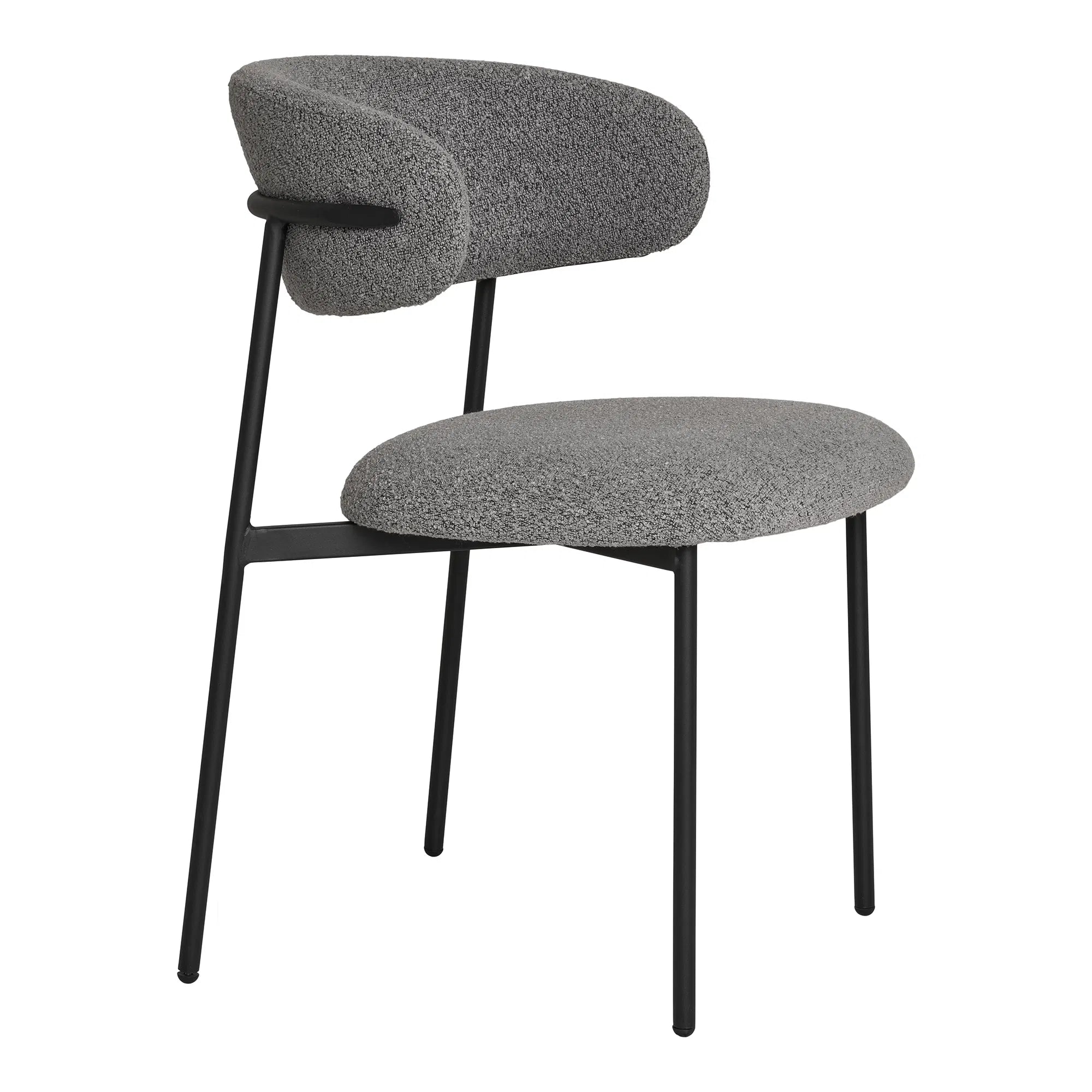Lot de 2 - Chaise design Lorezo Bouclé Gris