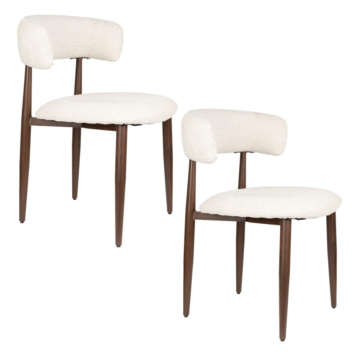 Chaise de salle à manger Stanley lot de 2 – en Bouclé Beige