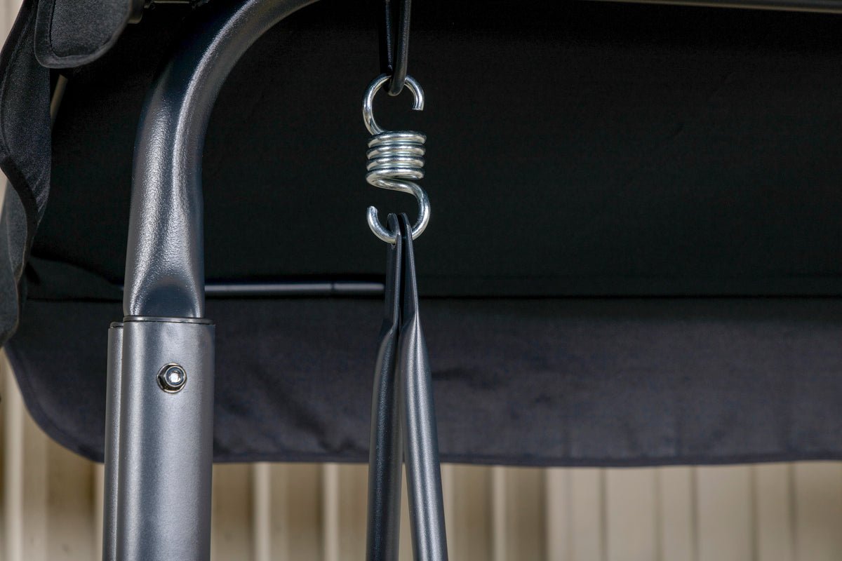 Tuin Hollywoodschommel Madeira - met polyester bekleding en stalen frame in Zwart