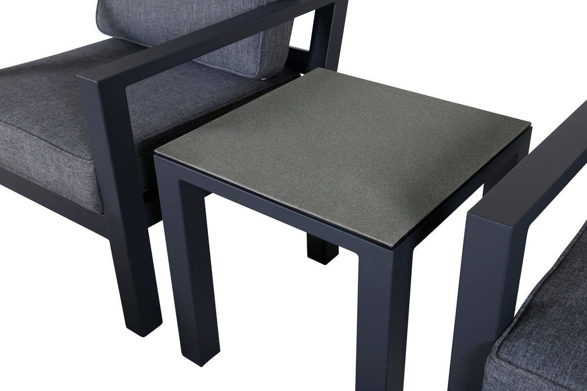 Ensemble lounge de jardin Tavira – ensemble de 5 fauteuils d'extérieur en Noir