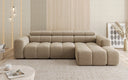 Designer Ecksofa Mia mit elektrischer Sitzerweiterung in Chenille