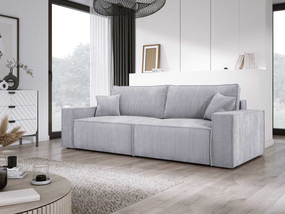 Canapé designer Velanova 3 places Côtelé avec fonction couchage et rabattable