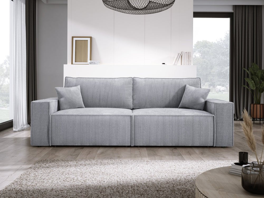 Canapé designer Velanova 3 places Côtelé avec fonction couchage et rabattable