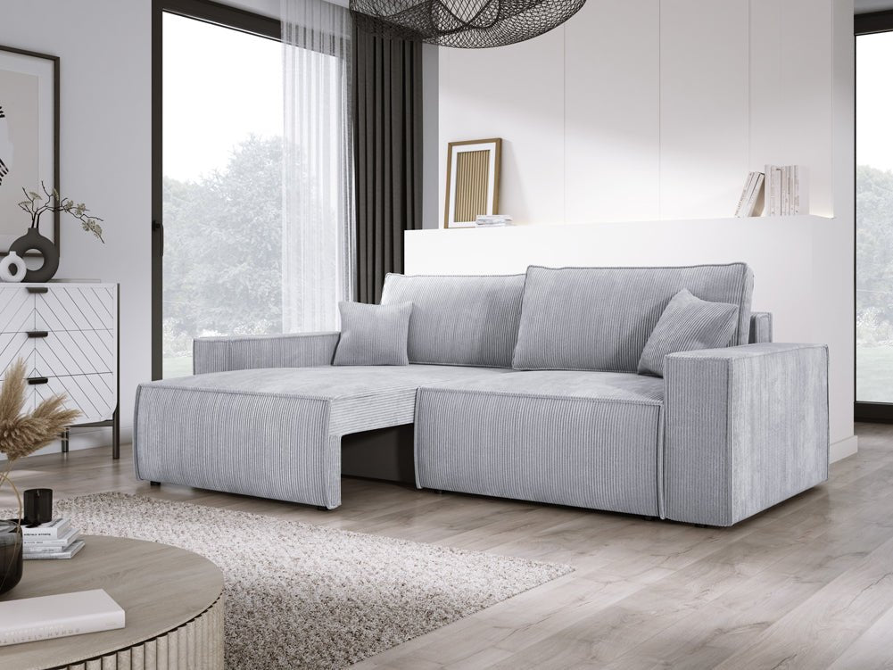 Canapé designer Velanova 3 places Côtelé avec fonction couchage et rabattable