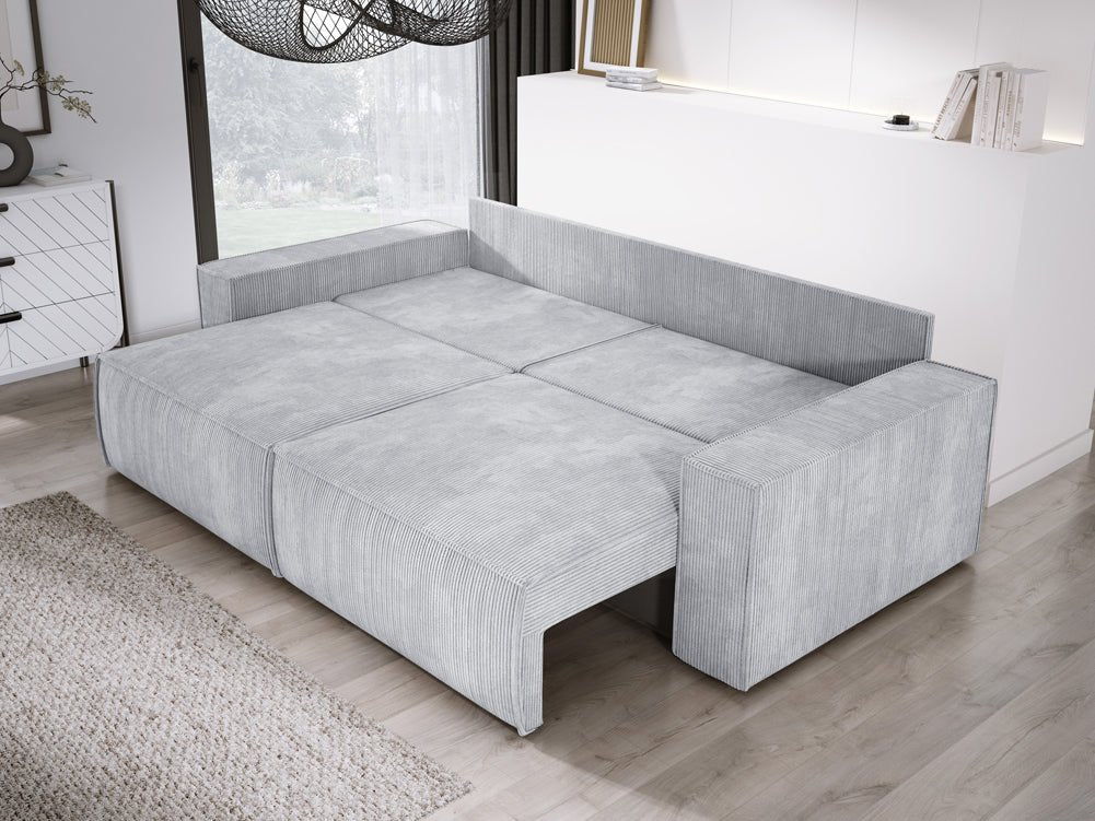 Canapé designer Velanova 3 places Côtelé avec fonction couchage et rabattable