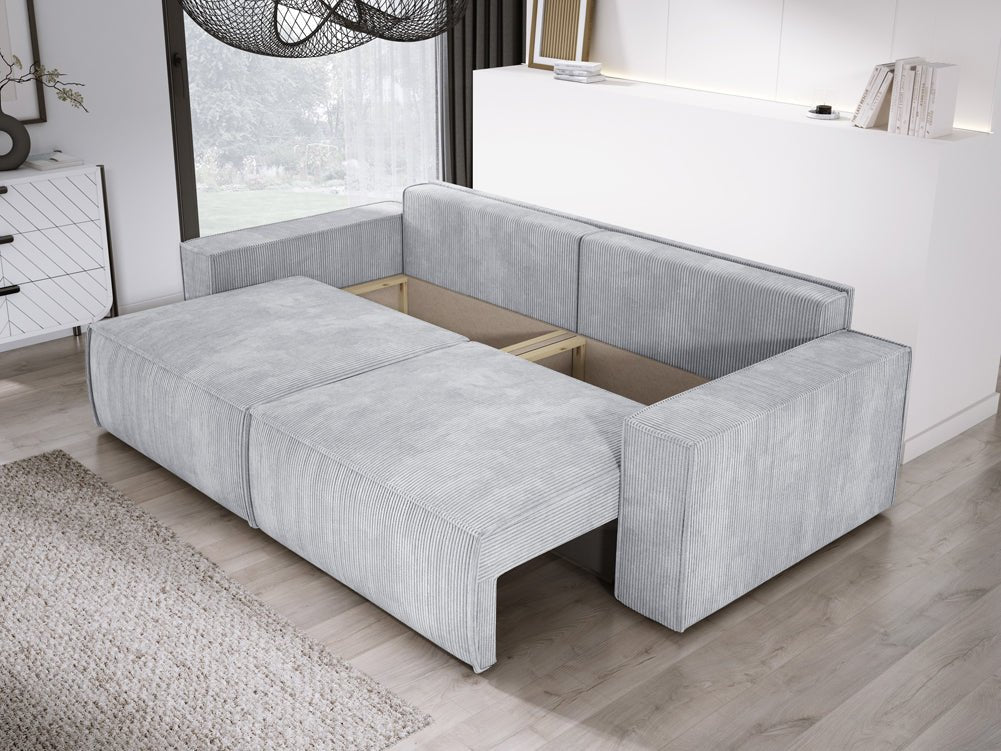 Canapé designer Velanova 3 places Côtelé avec fonction couchage et rabattable